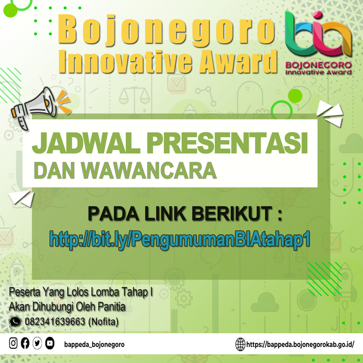 LOMBA BOJONEGORO INNOVATIVE AWARD (BIA) TAHAP I TAHUN 2023