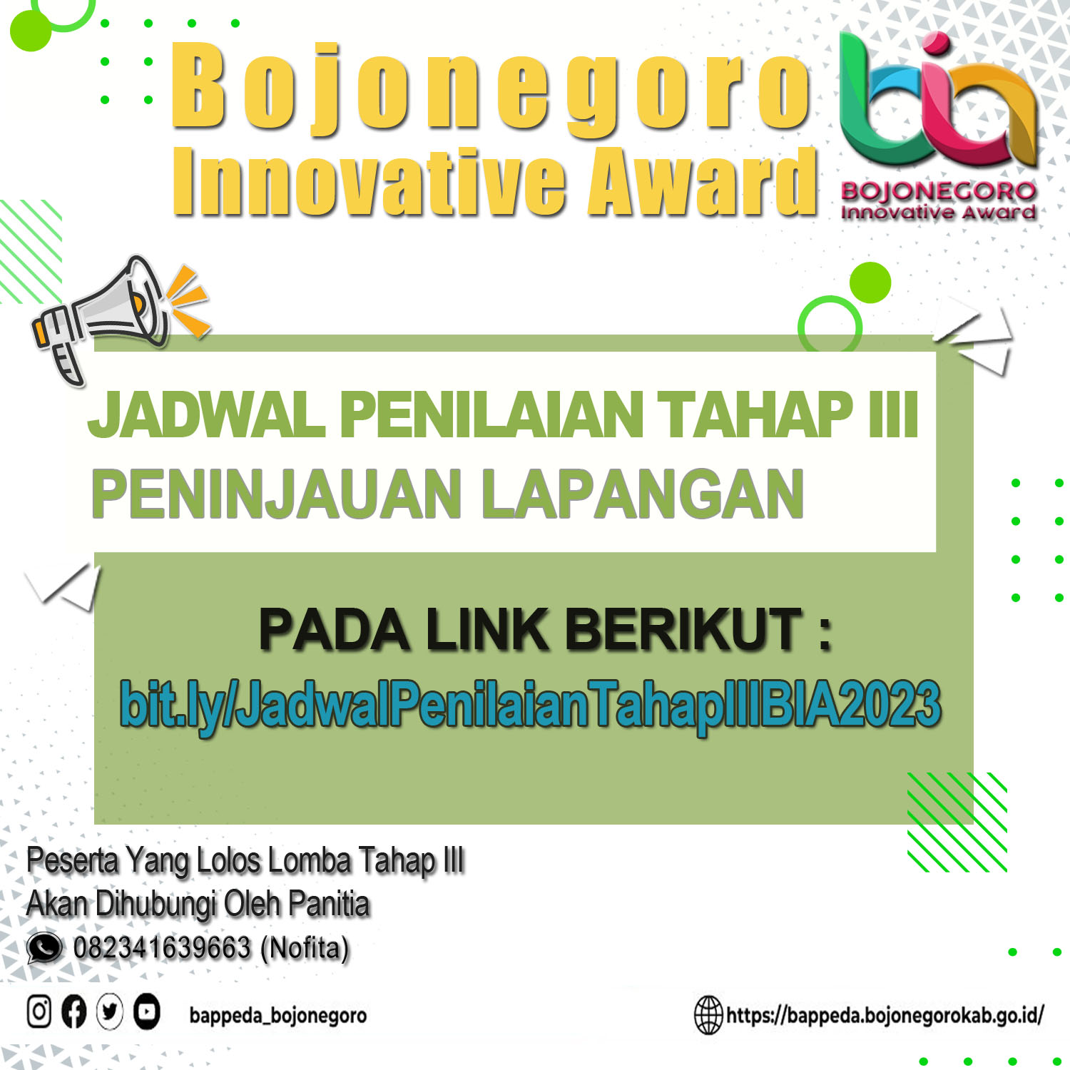 LOMBA BOJONEGORO INNOVATIVE AWARD (BIA) TAHAP III TAHUN 2023